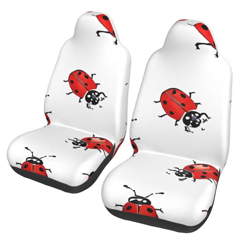 BEIVGOXL Art Ladybug Tracks bedruckte Autositzbezüge, komplettes Set für Damen, universelle Autositzbezüge, einfach zu installieren, passend für die meisten Autos, Limousinen, SUVs, Vans, 2 Stück von BEIVGOXL