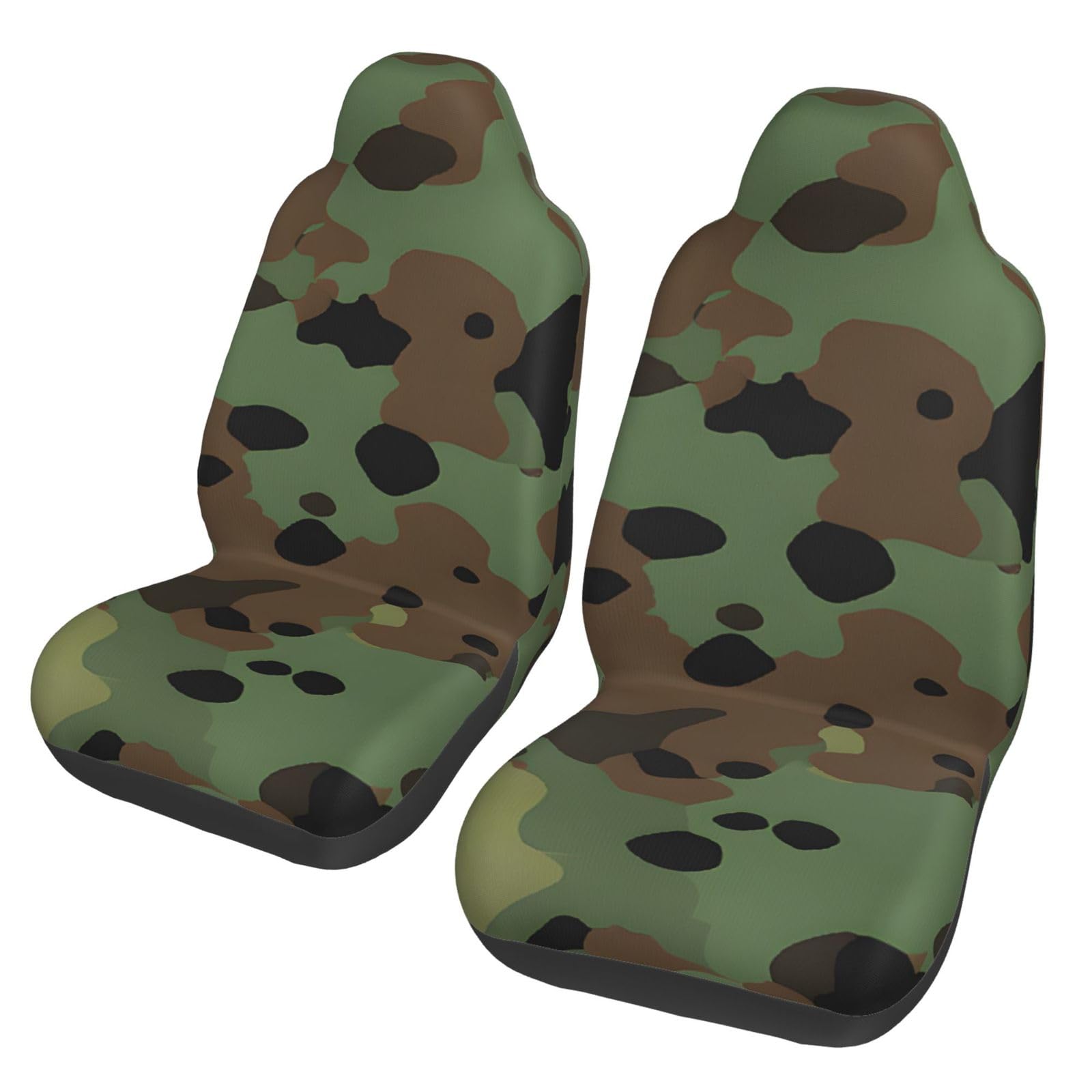 BEIVGOXL Autositzbezüge mit Camouflage-Muster, komplettes Set für Damen, universelle Autositzbezüge, einfach zu installieren, passend für die meisten Autos, Limousinen, SUVs, Vans, 2 Stück von BEIVGOXL