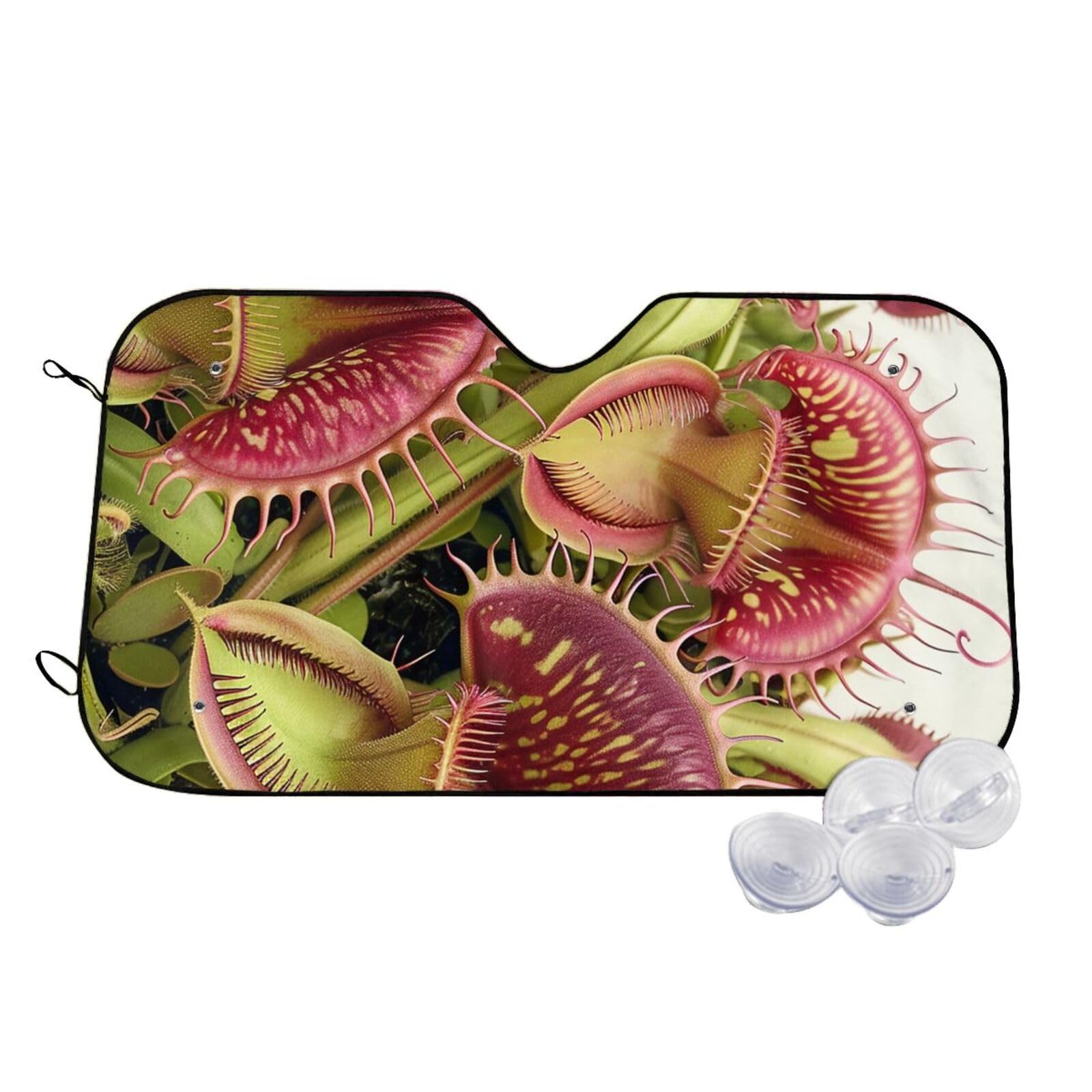 Carnivorous Plant Printed Car Windshield Sun Shade Blocks UV Rays, Car Front Window Sunshade Cute Sun Visor Protector Car Window Shades for Truck SUV Medium von BEIVGOXL