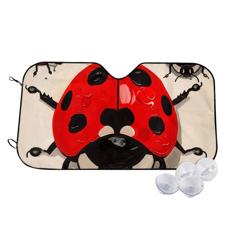 Ladybug Print Printed Car Windshield Sun Shade Blocks UV Rays, Car Front Window Sunshade Cute Sun Visor Protector Car Window Shades for Truck SUV Medium von BEIVGOXL