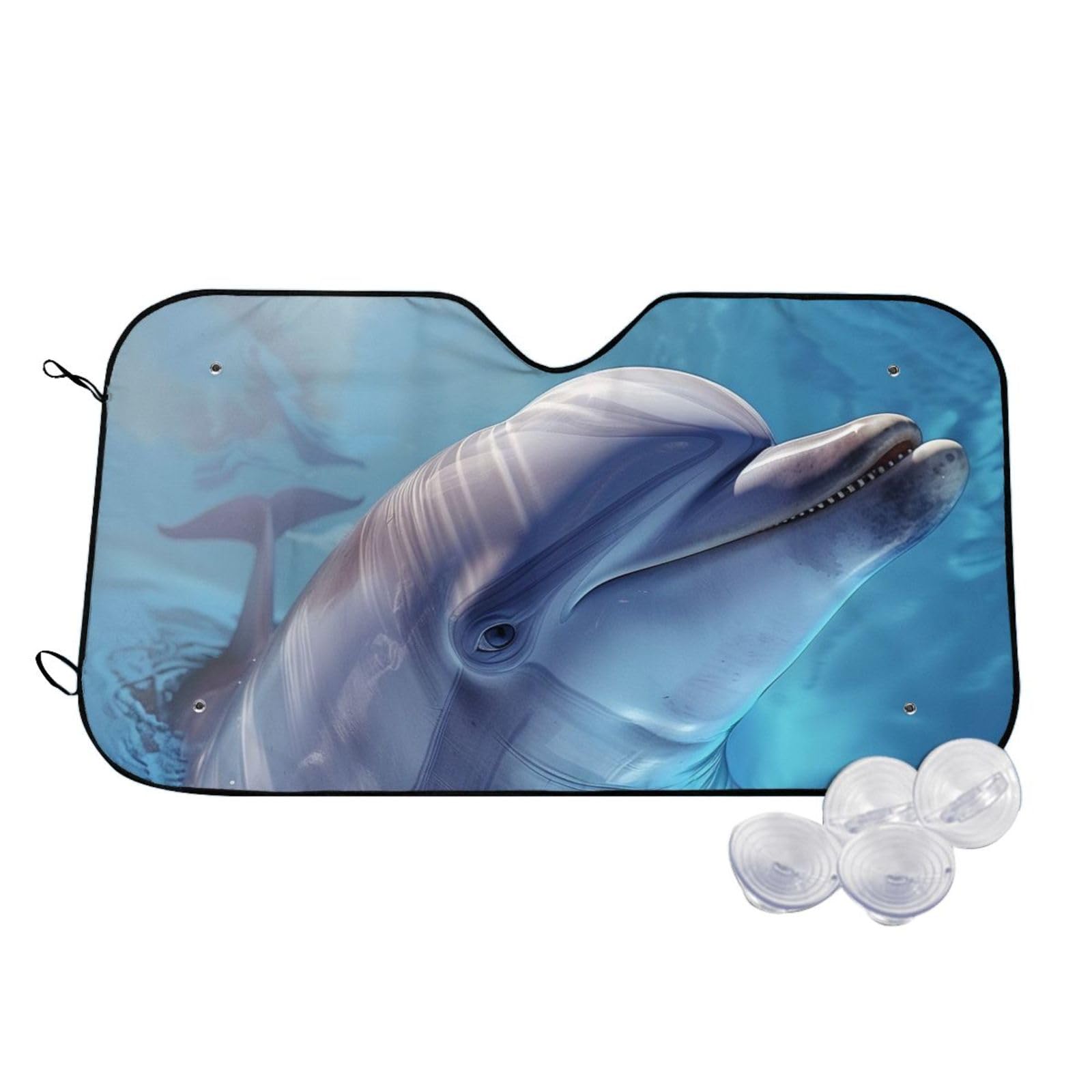 Winter The Dolphin Printed Car Windshield Sun Shade Blocks UV Rays, Car Front Window Sunshade Cute Sun Visor Protector Car Window Shades for Truck SUV Medium von BEIVGOXL