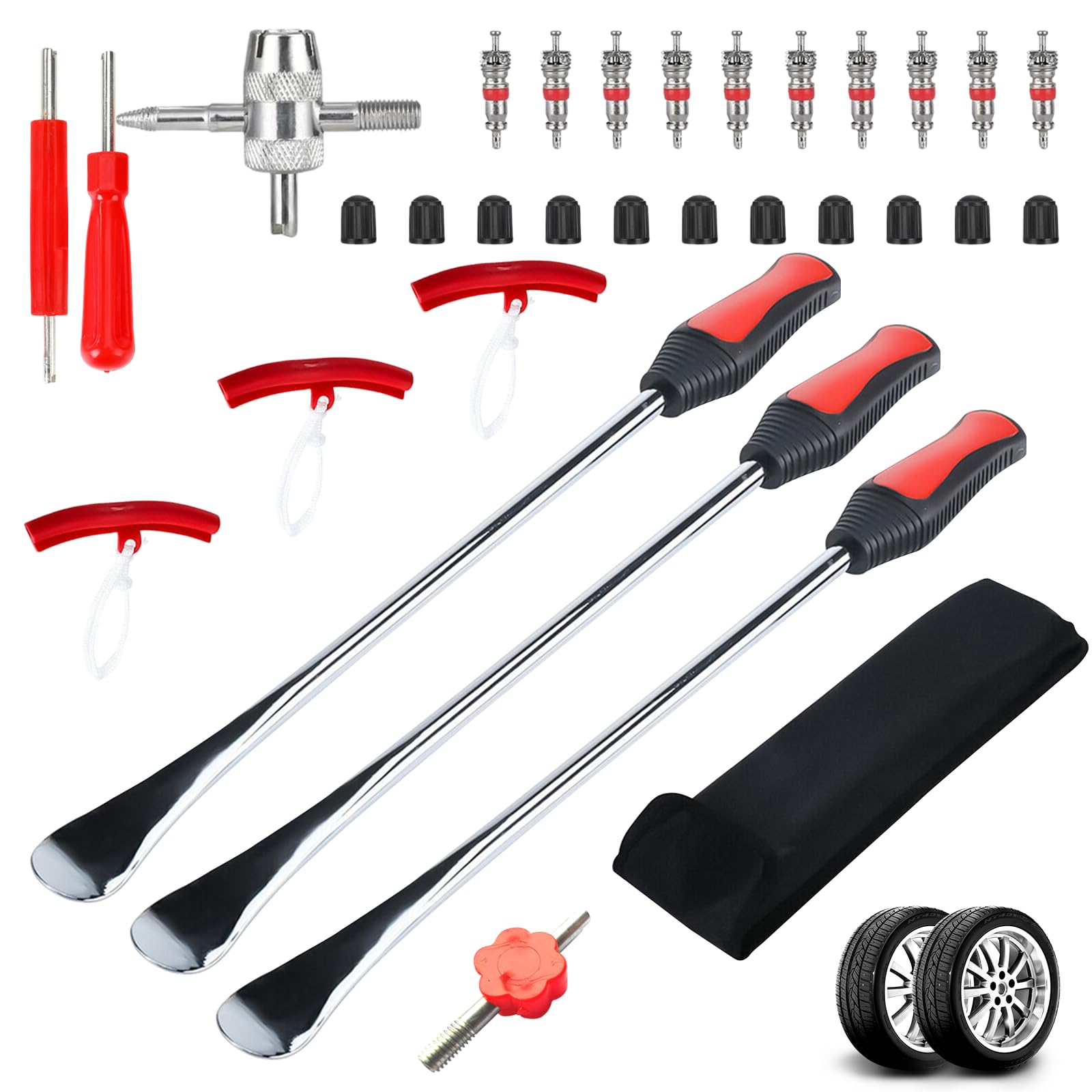 BEKKLPOU 32 Stück Tyre Lever, Montiereisen Tyre Assembly Tool Tyre Change Set Tyre Fitting Iron Lever Iron Tool Kits, Anwendbar Auf Motorcycle e Scooter Car Bicycle von BEKKLPOU