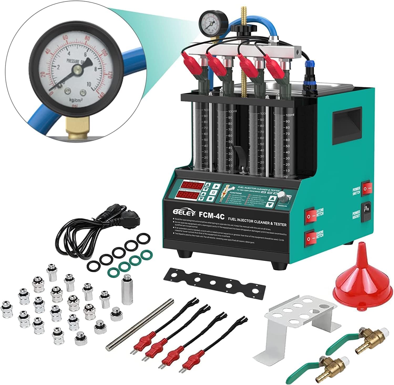 220V Ultrasonic Injection Reiniger Einspritzdüsen Prüfgerät Benzin zum prüfen von Benzin Einspritzdüsen, Benzin Cleaner Kfz Reinigung Einspritzdüsen Tester für Auto Motorrad von BELEY