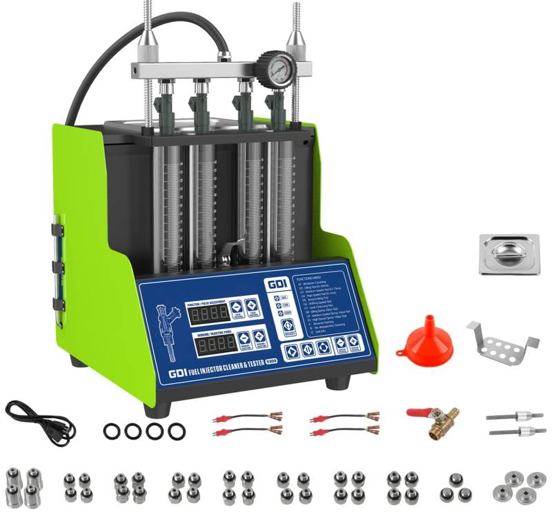 GDI 220V Ultrasonic Injection Reiniger - 6 Zylinder Kfz Einspritzdüsen Cleaner Tester zum prüfen von Benzin Einspritzdüsen Unterstützt GDI 12V 70V 120V Einspritzdüsenreinigungsgerät für Benzin Diesel von BELEY