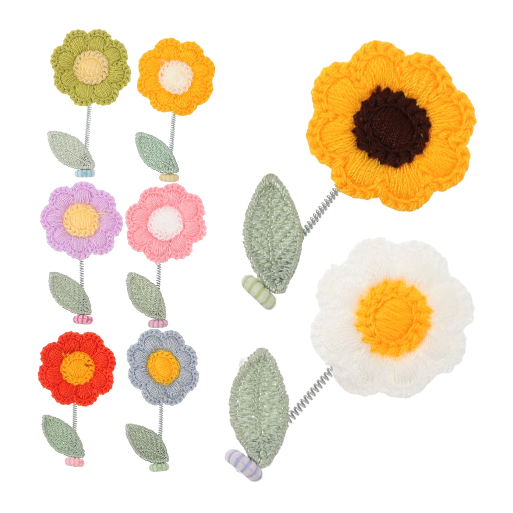 BELLIFFY 1 Satz Autoschmuck Bastelset Dekoration Mini-blumenverzierung Gehäkelte Blumen Blumenfiguren Kawaii-autozubehör Desktop- Autozubehör Für Den Innenraum Von Frauen Plastik von BELLIFFY