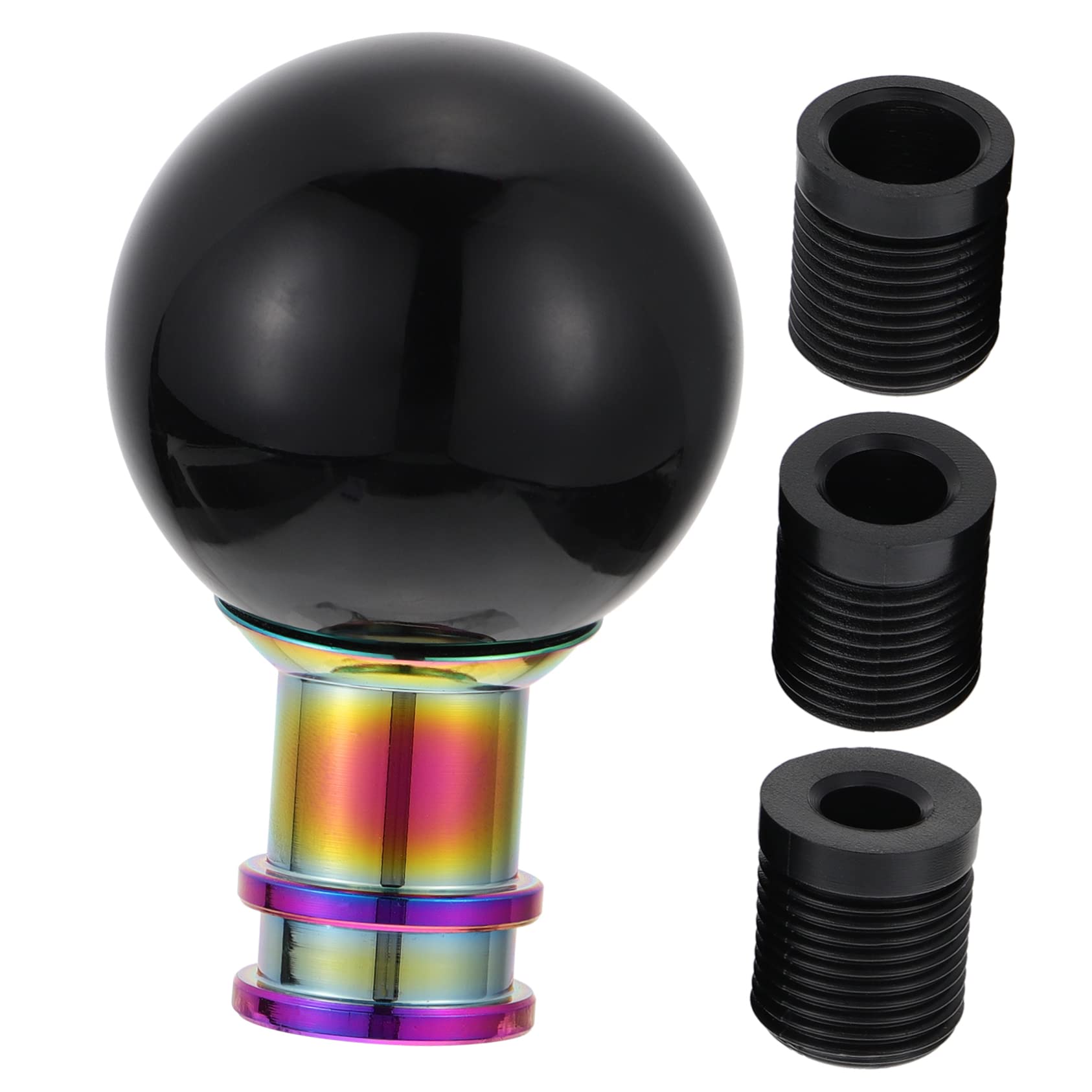 BELLIFFY 1 Satz kugeliger Getriebekopf Adapter Shifter knob enteiset Auto Accessoires Auto pkw zubehör manueller Getriebekopf Knöpfe Sackkarre Knopf Kopf runder Knopf Rostfreier Stahl Black von BELLIFFY