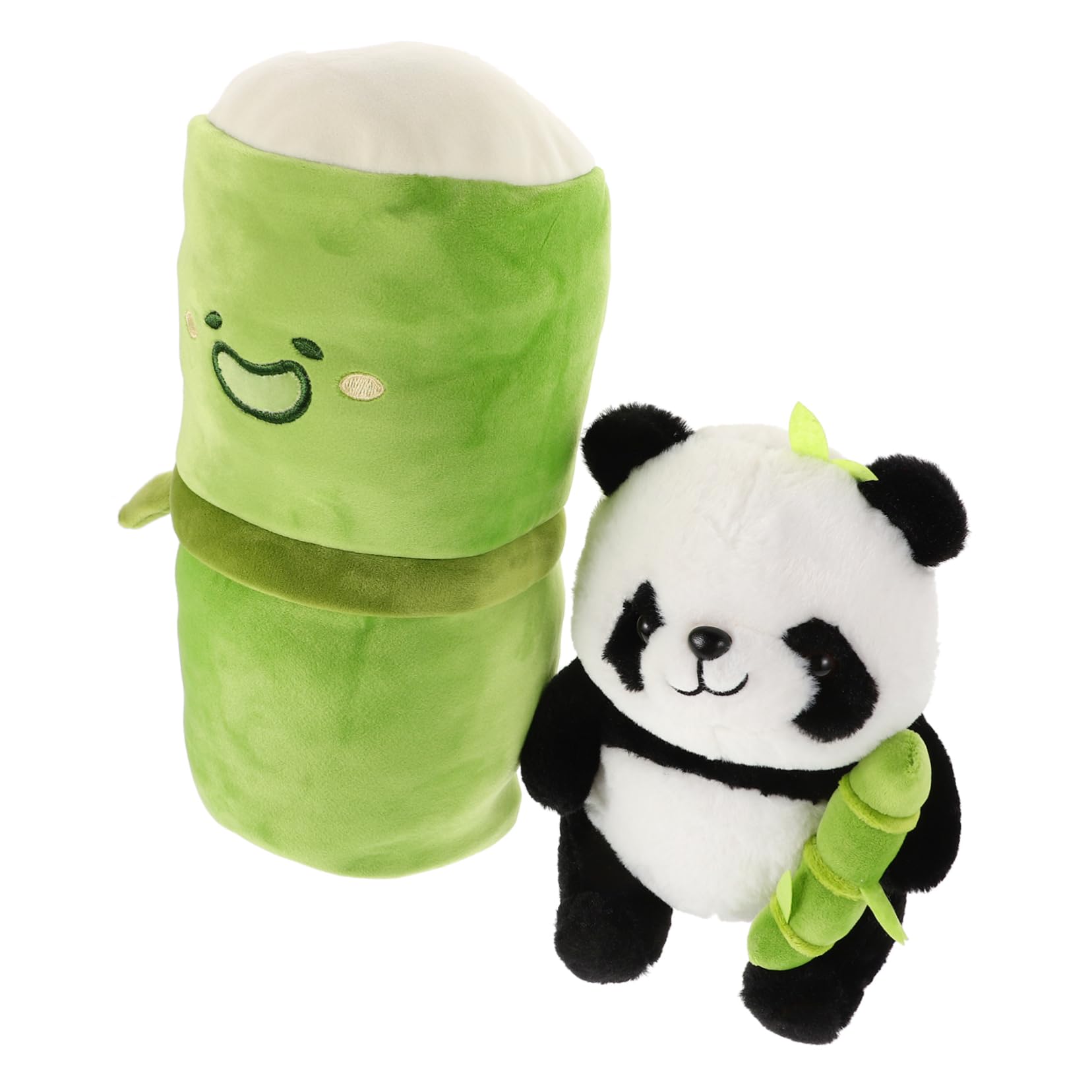 BELLIFFY 1 Set Weicher Panda Stofftier Cartoon Bambusbeutel Für Geburtstagsgeschenke Und Heimdekoration Niedliches Plüschpuppenkissen Ornament Wurfkissen von BELLIFFY