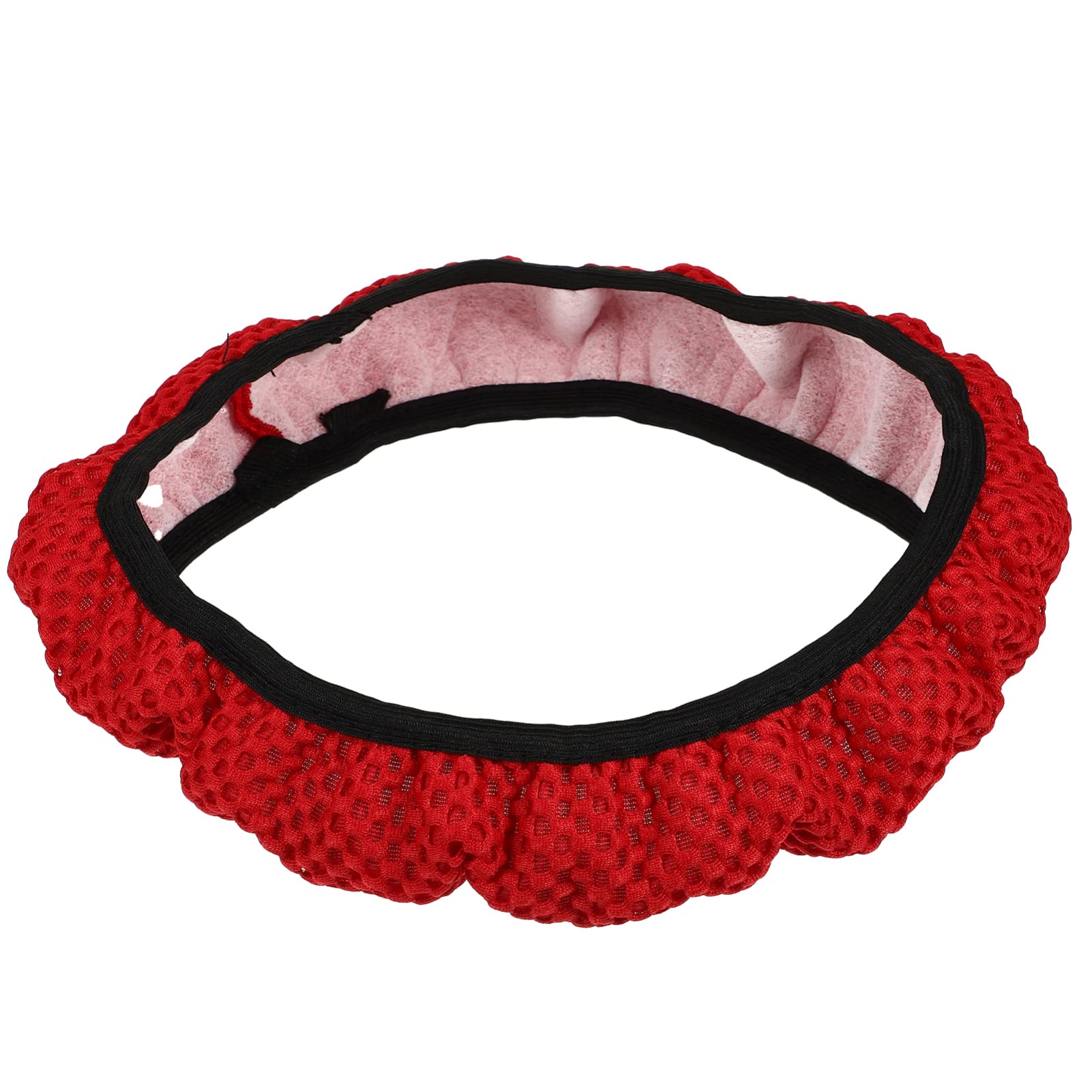 BELLIFFY 15 Massage-Lenkradabdeckung Lenkradabdeckungen Lenkradbezug für Damen Automobilzubehör autolenkradüberzug car steering wheel covers SUV-Radschutz Auto Zubehör Massage-Mesh-Tuch rot von BELLIFFY