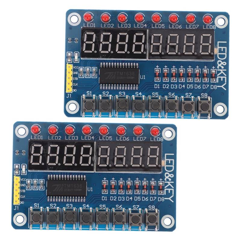 BELLIFFY 2 Stück 8 LED Digitalröhren Anzeigemodul Mit Tasten Für Mikrocontroller 8 Tasten Digitalröhre Für Mikrocontroller LED Anzeigemodul Mikrocontroller Digitalröhre Mit 8 Tasten von BELLIFFY