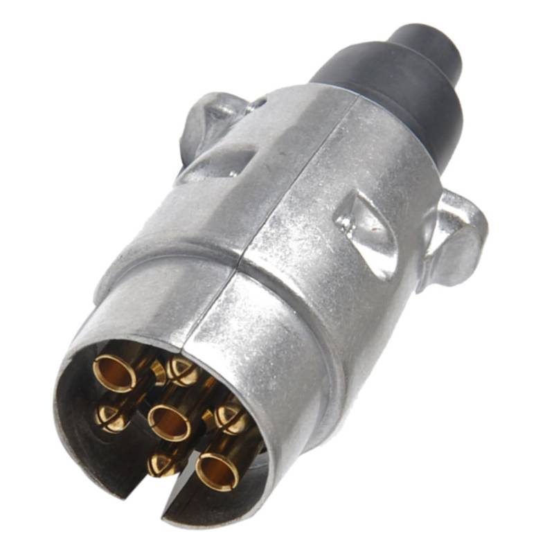 BELLIFFY 7 Poliger Aluminiumlegierung Stecker Für Anhänger Und Lkw 12V Elektrik EU Stecker Robuster Kabelverbinder Für Sicheres Abschleppen Und Zuverlässige Stromübertragung von BELLIFFY