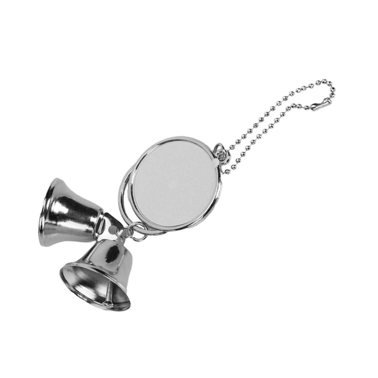 BELLIFFY Doppelseitiger Glocken Anhänger Auto Charme Sitz Auto-rückspiegel-anhänger Fotorahmen-charm-ornamente Hängend Bausatz Mini-schlüsselanhänger Fenster Quad Aluminium Silver von BELLIFFY