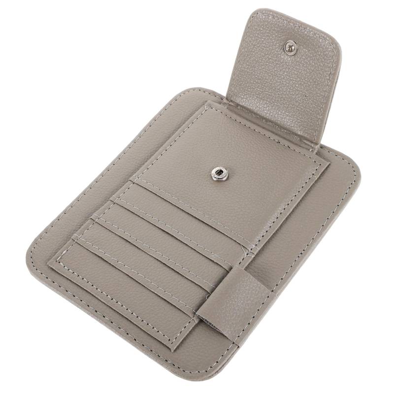 BELLIFFY Inhaber Eines Autotickets Handy Halterung Autos Geldbörsenhalter Fürs Auto Brillenetui Für Die Automontage Autonetztasche Handtaschenhalter Vulcan Auto-cd-Halter Autotasche Grey Pu von BELLIFFY