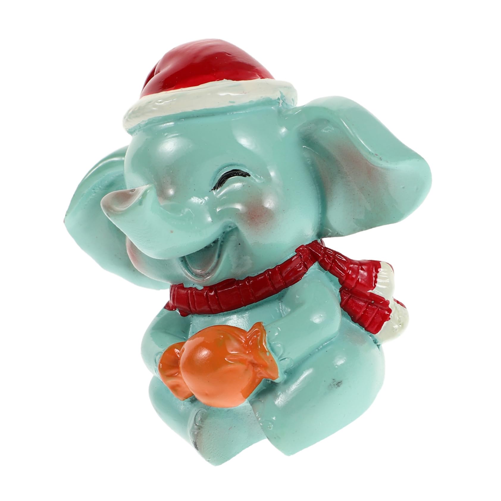 BELLIFFY Mini-Elefant-Figur Aus Kunstharz, Auto-armaturenbrett-Ornament, Miniatur-weihnachtsmütze, Tierstatue Für Babypartys, Weihnachtsschmuck von BELLIFFY