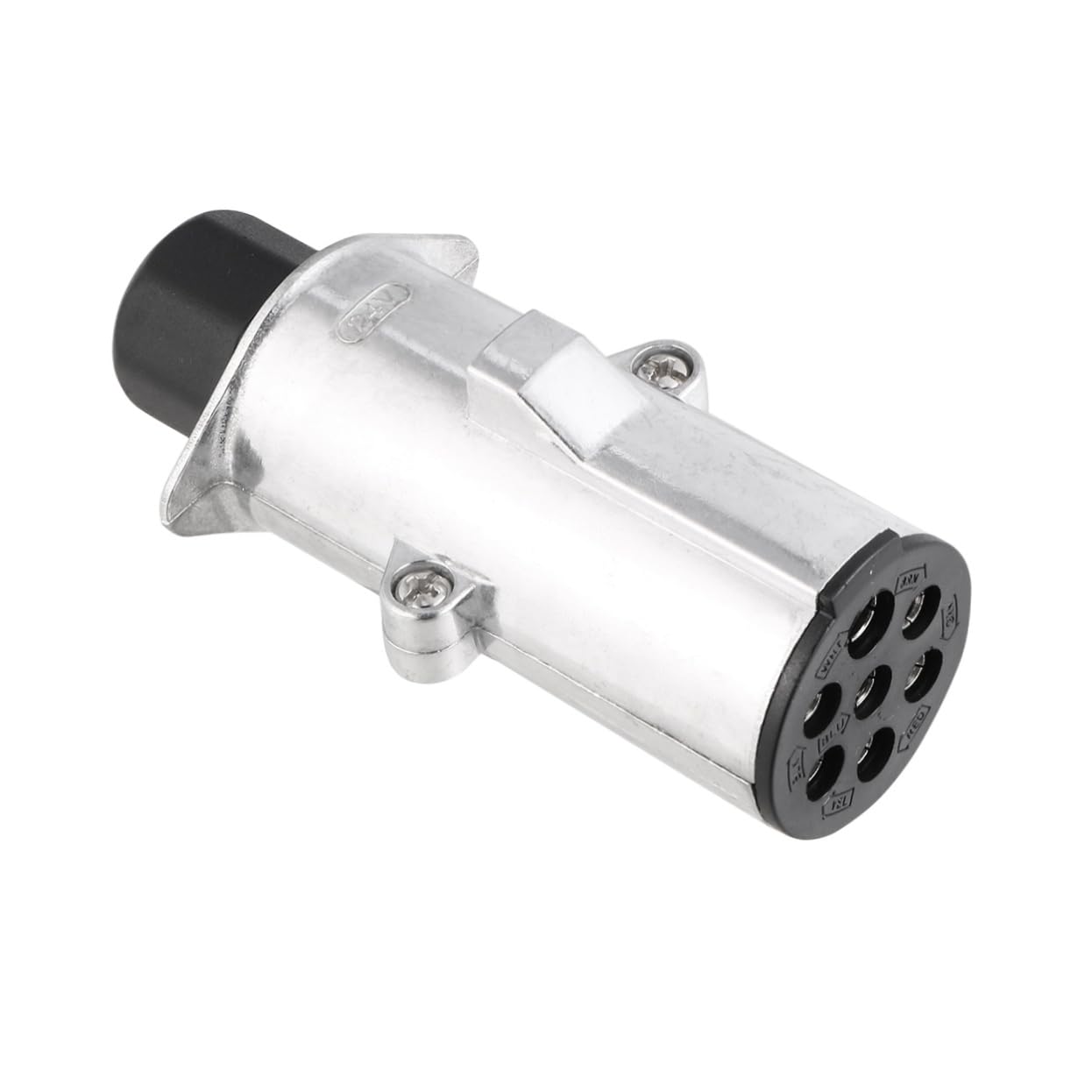 BELLIFFY Tm6004B 7 Polige Pkw LKW Anhänger Steckdose Silberfarbener Anhänger Stecker Mit EU Stecker Für Zuverlässige Verbindung Ideal Für PKW Und LKW Anhänger Langlebig Und Robust von BELLIFFY