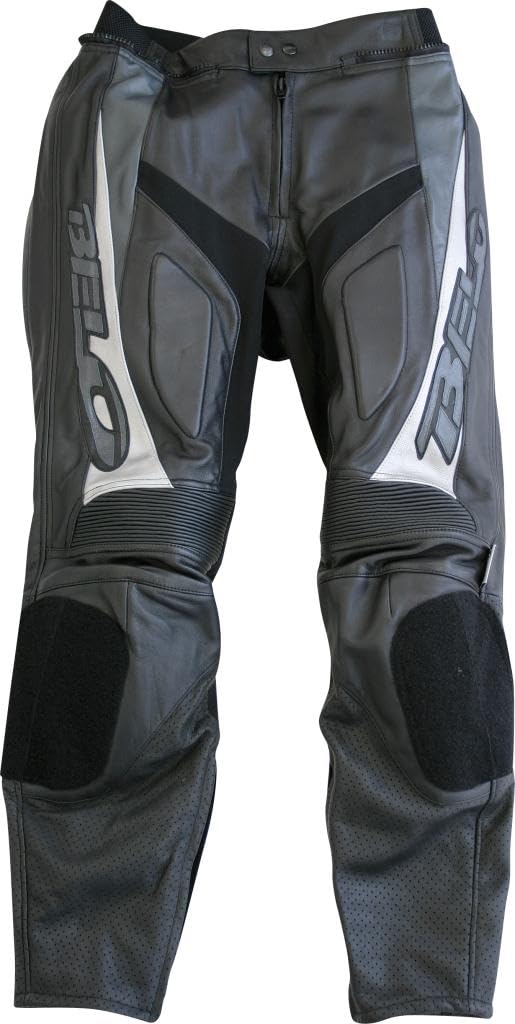 BELO STRADA Lederhose schwarz/silber 58 von BELO