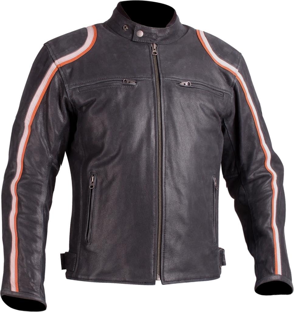 BELO STURGIS Lederjacke sw./orange/weiss 4XL von BELO