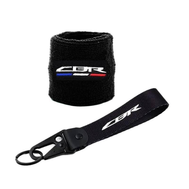 Schutz Bremsflüssigkeitsbehälters Motorrad Für Africa Twin CB CBR 650R Motorrad Bremsöl Flüssigkeit Reservoir Cup Socke Socken Abdeckung Hülle Ärmel Und Schlüsselanhänger Schlüsselanhänger von BELWEIS