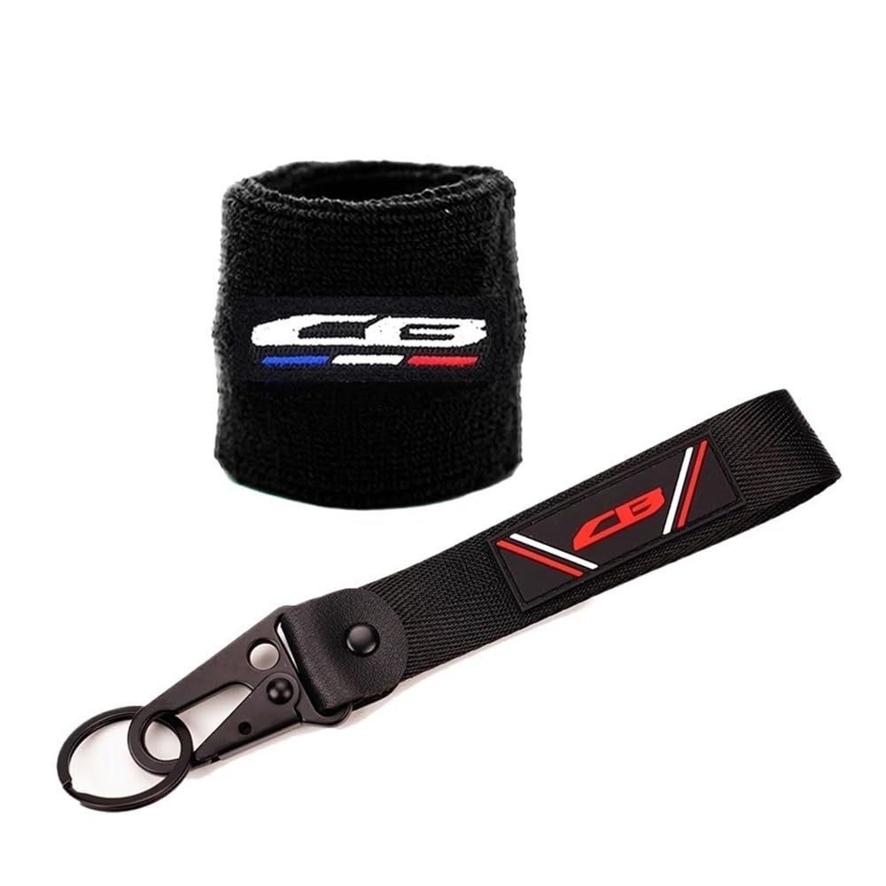 Schutz Bremsflüssigkeitsbehälters Motorrad Für Africa Twin CB CBR 650R Motorrad Bremsöl Flüssigkeit Reservoir Cup Socke Socken Abdeckung Hülle Ärmel Und Schlüsselanhänger Schlüsselanhänger von BELWEIS