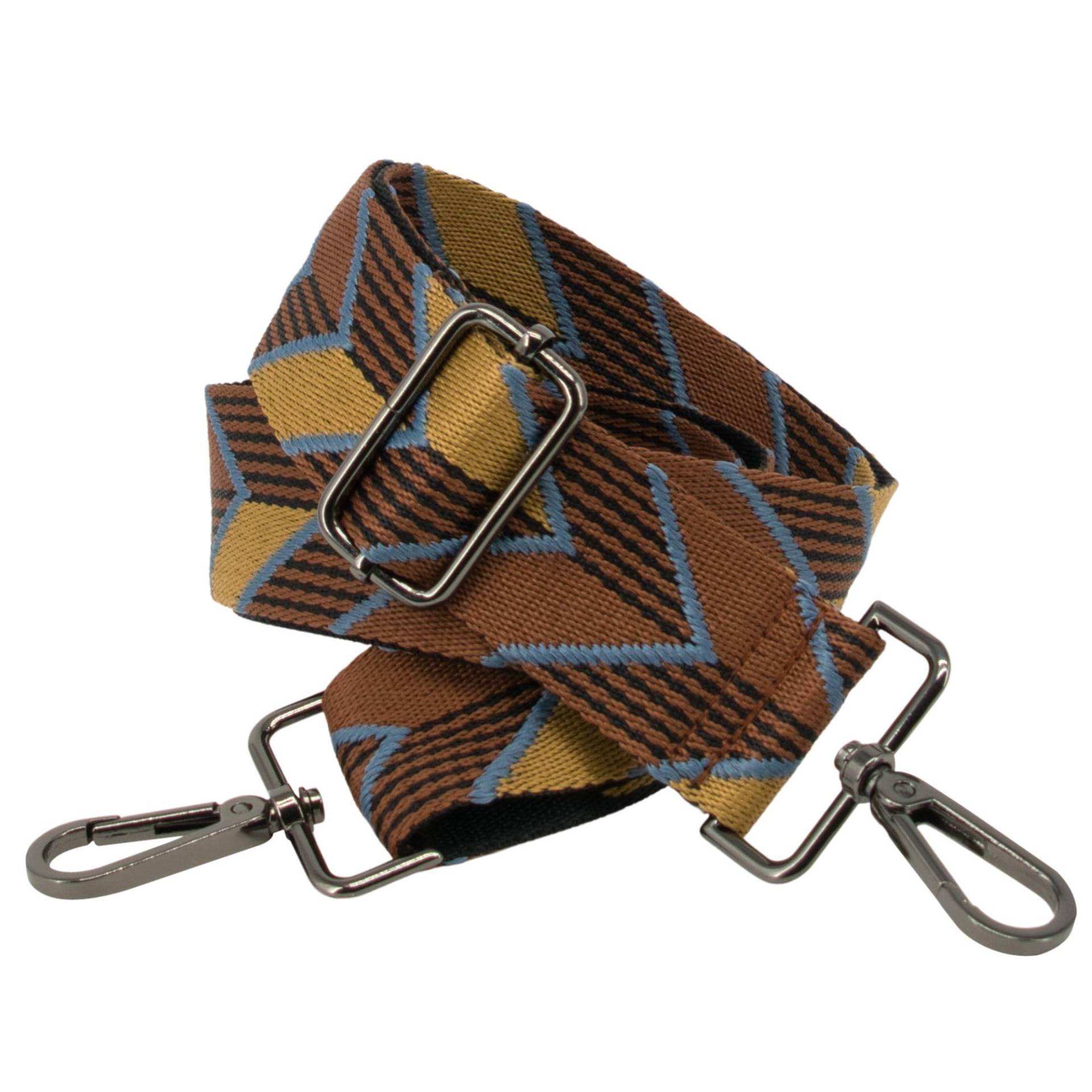 BENAVA Verstellbarer Schulterriemen für Taschen 75-135 cm | Taschengurt Bronze Breit 38mm | Farbe Karabiner Schwarz | Taschengurte zum Wechseln | Schultergurt für Taschen von BENAVA
