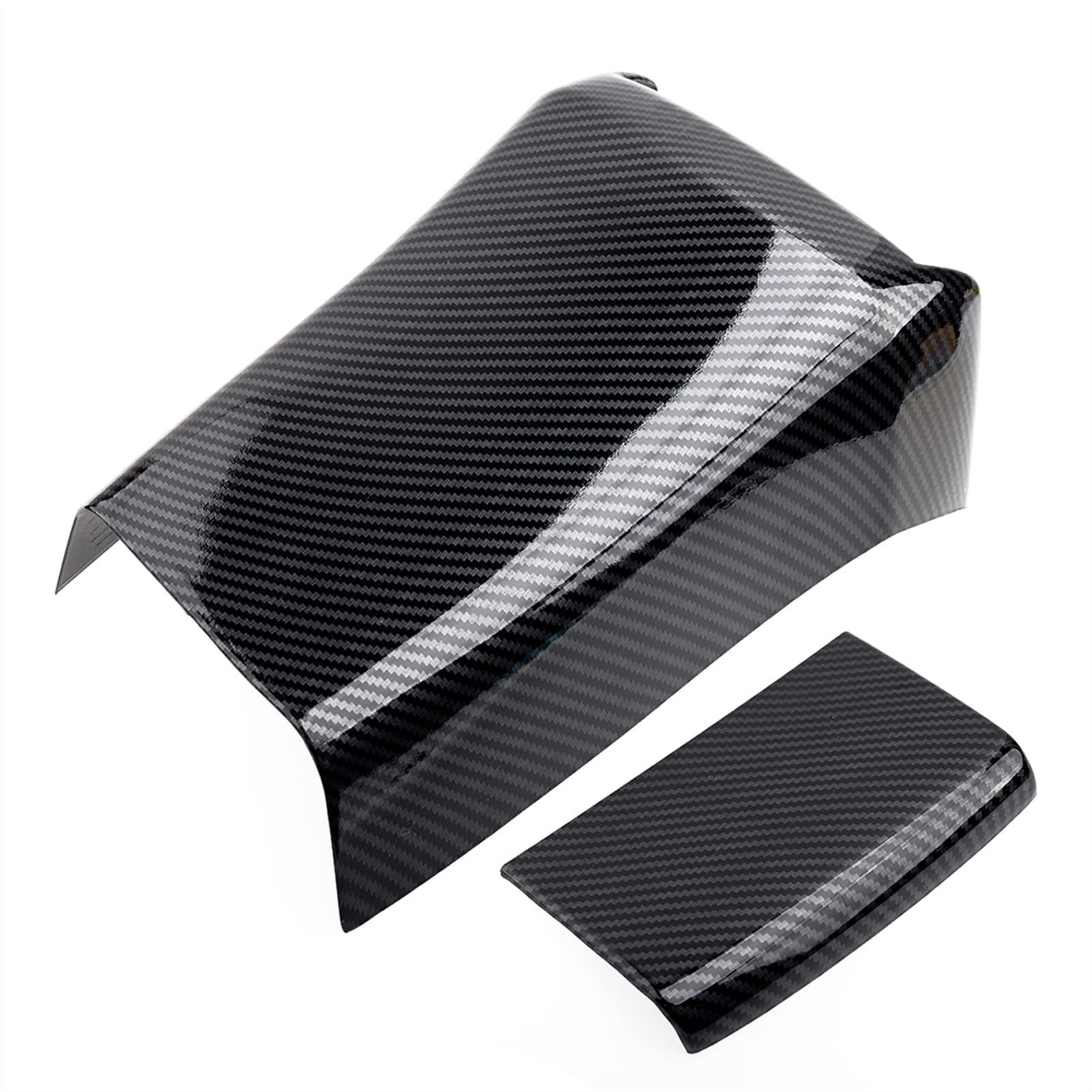 Mittelkonsolen Für Kfz Für Civic 2016-2019 Hinten Kohlefaser Stil Schwarz Mittelarmlehne Box Anti Kick Cover Trim Cap Auto ABS Fit Armlehnen von BENELKZAFA