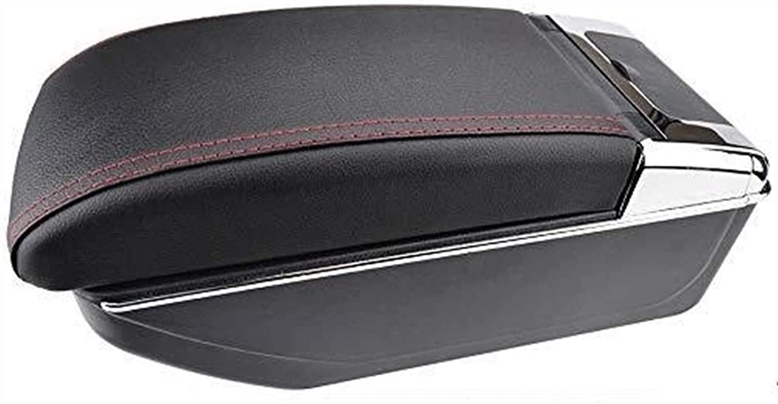 Mittelkonsolen Für Kfz Für D&acia Für Sandero Logan 2013-2017 Auto Armlehne Box Center Console Dual-Layer Black Leder Arm Rest Center Console Aufbewahrungsbox Armlehne Armlehnen(Red thread) von BENELKZAFA