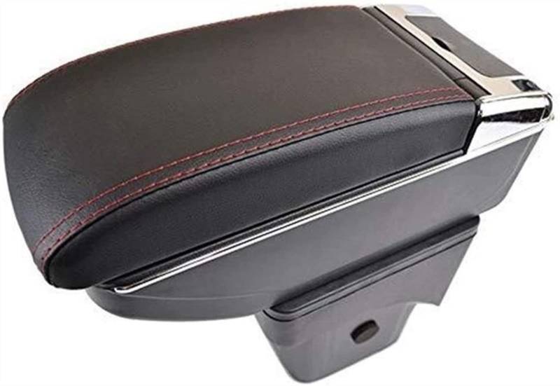 Mittelkonsolen Für Kfz Für F&ord Focus MK2 2005-2011 Auto Armlehne Box Dual Layer Leder Center Center Console Aufbewahrungsbox Armlehne Armlehnen(Red thread) von BENELKZAFA