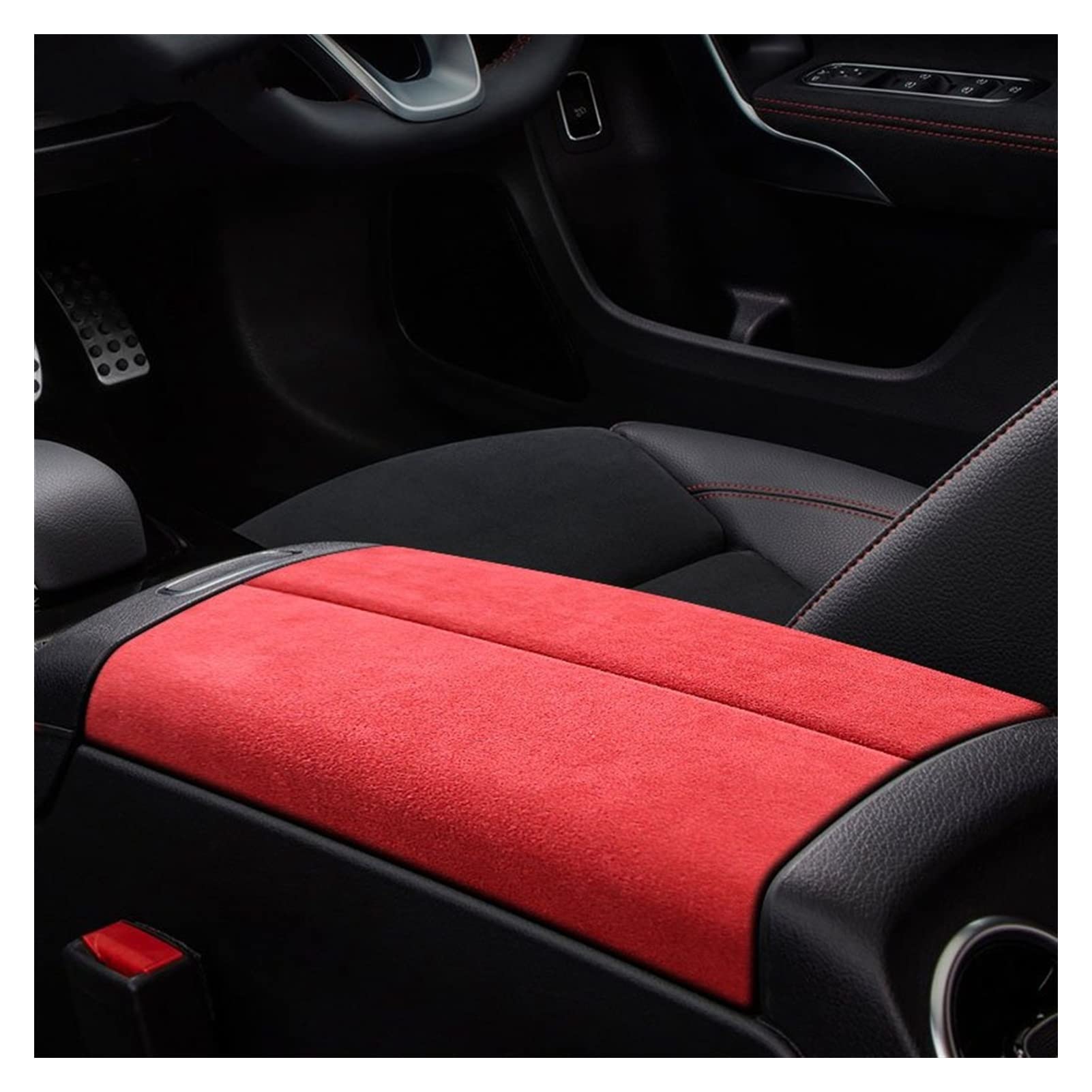 Mittelkonsolen Für Kfz Für M&ercedes B&enz A-Klasse W177 2018-2021 AMG V177 Ultrasuede Wrap Car Armrest Box Panel Trim Sticker Cover Armlehnen(1) von BENELKZAFA