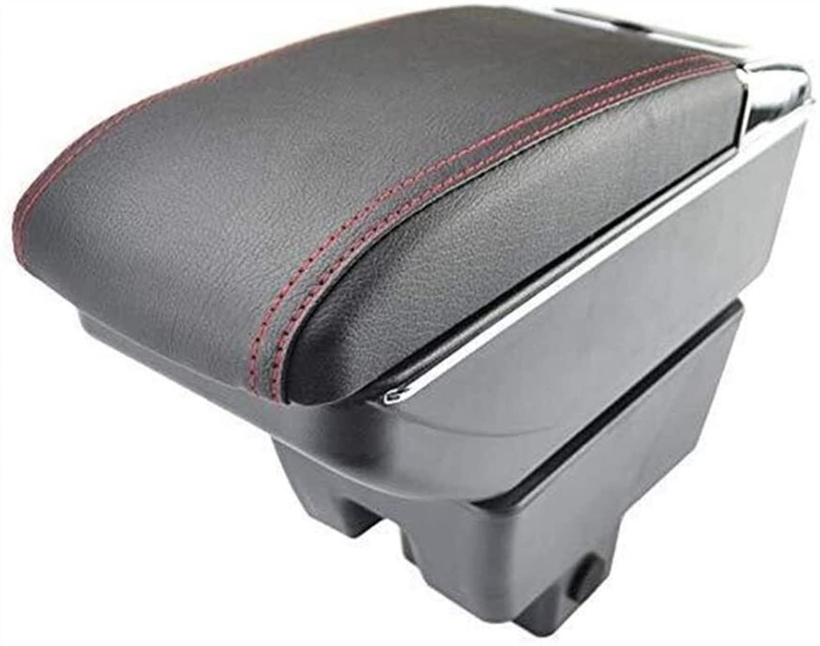 Mittelkonsolen Für Kfz Für Rapid 2013-2018 Auto Armlehne Box Dual Layer Leder Center Console Aufbewahrungsbox Armlehne Armlehnen(Red thread) von BENELKZAFA