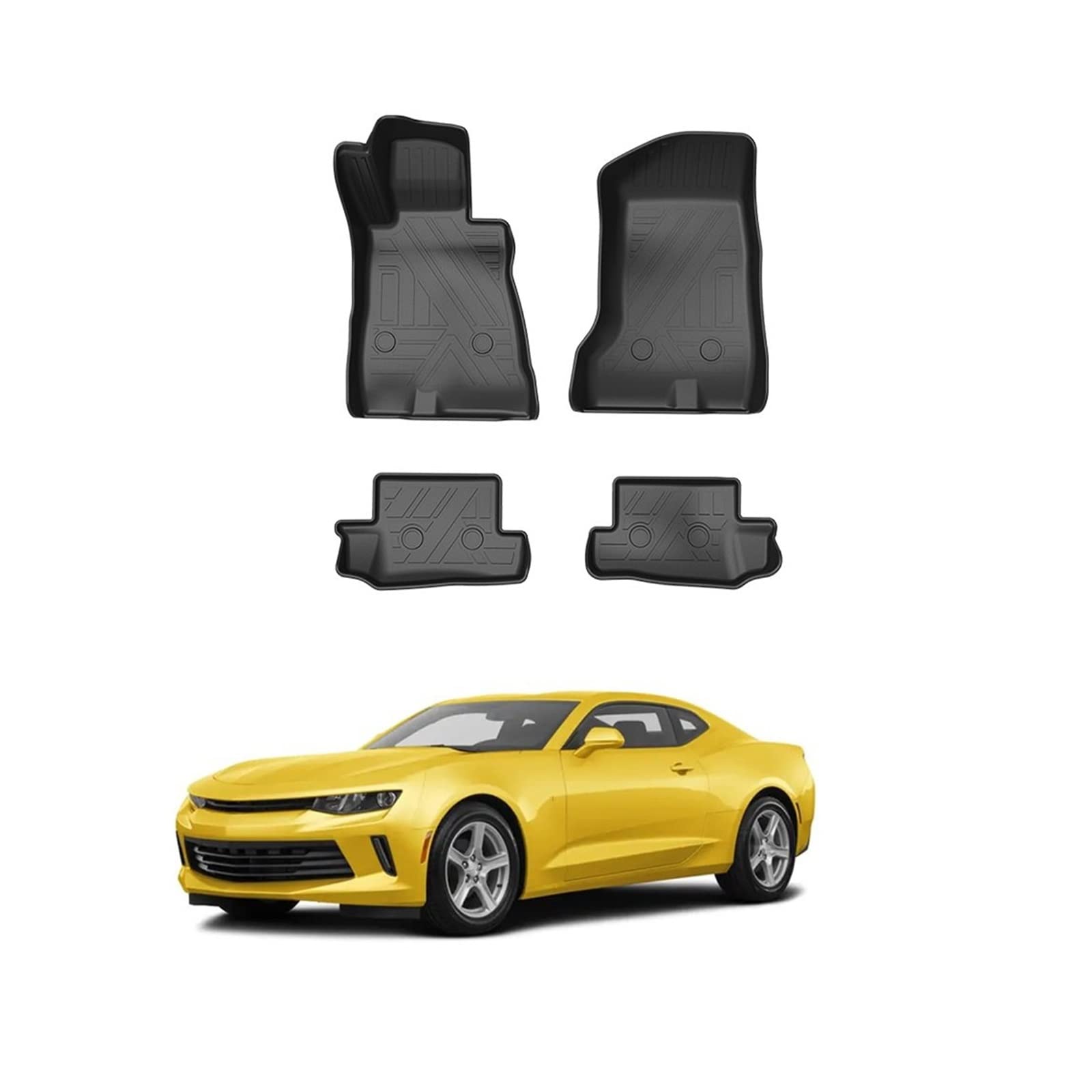 Auto Fußmatte TPE-Auto-Fußmatten Für Chevrolet Für Camaro 2016 2017 2018 2019 5-Sitzer Wasserdichtes Rutschfestes Innenzubehör Fußmatteneinlagen von BENSIL