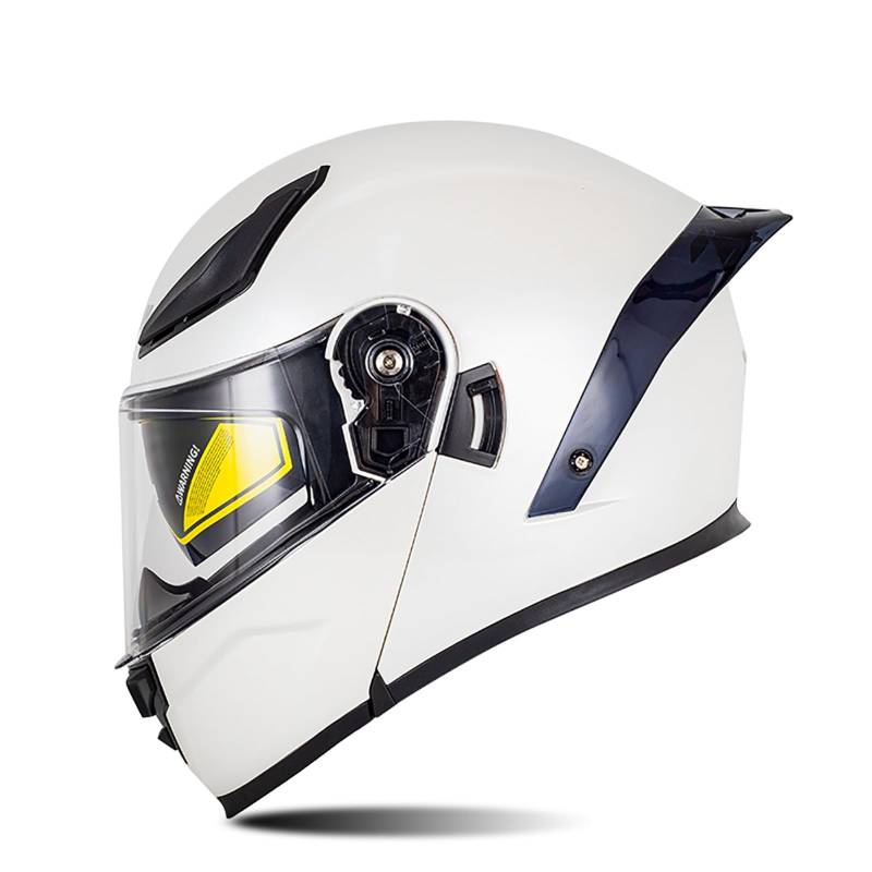 Integralhelm Mit Klappmechanismus, Modularer Motorradhelm, Doppelvisier, Motocrosshelm Für Erwachsene, Männer Und Frauen, ECE-Geprüfter Motorrad-Moped-Straßenrad-Rennhelm A,L=59-60CM von BENSIMPB