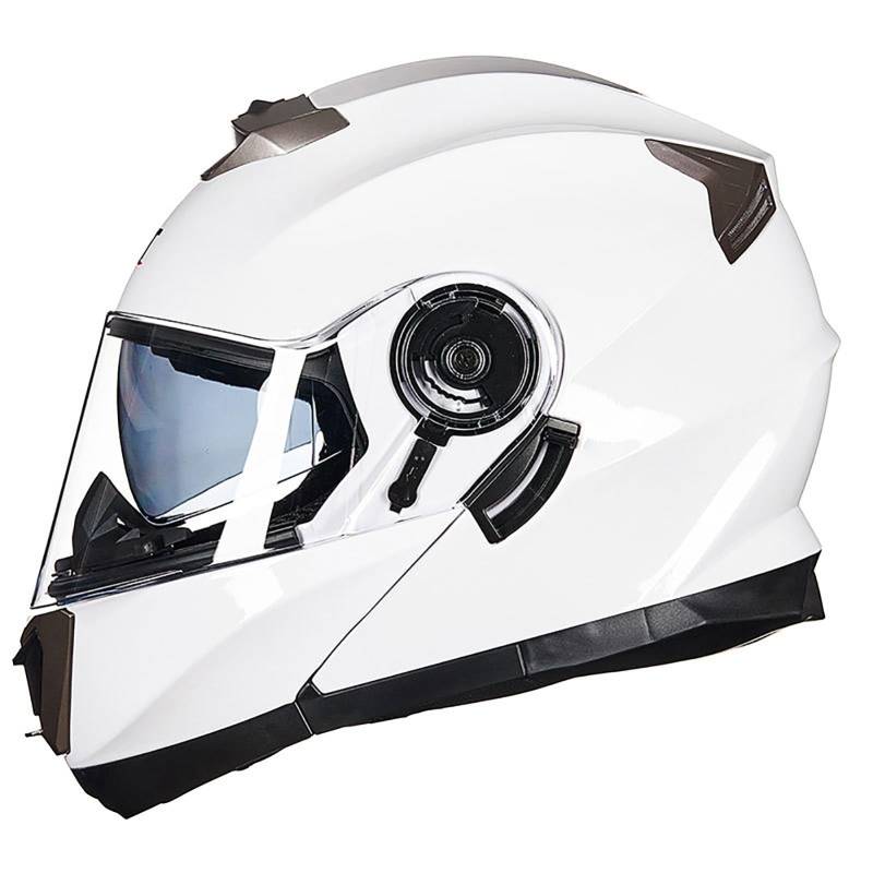 Integralhelm mit Klappmechanismus, modularer Motorradhelm, DOT/ECE-geprüft, Doppelvisier, Straßenfahrradhelm, Crash-Scooter-Helme für Erwachsene, Männer und Frauen A,M=55-57CM von BENSIMPB