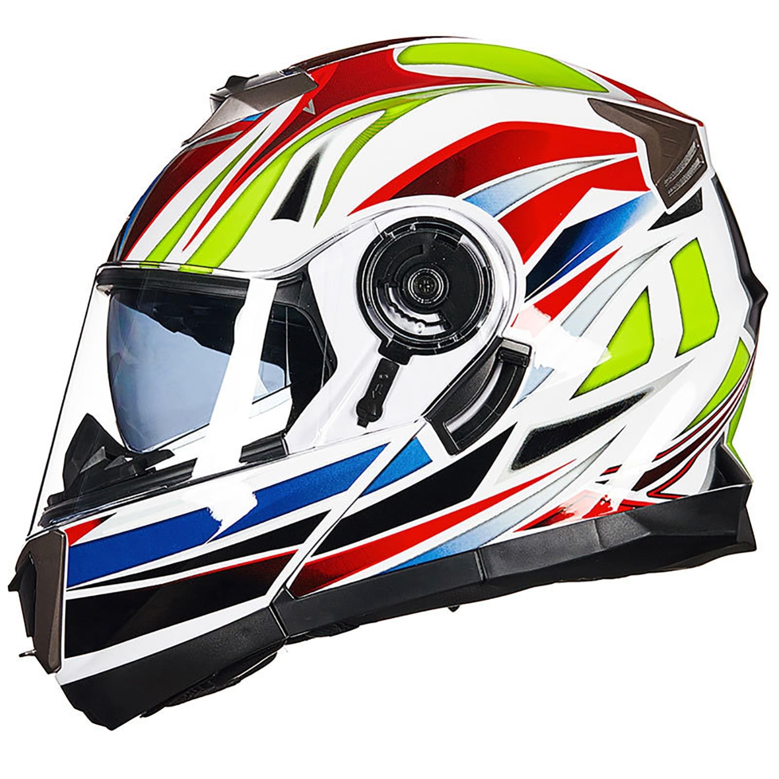 Integralhelm mit Klappmechanismus, modularer Motorradhelm, DOT/ECE-geprüft, Doppelvisier, Straßenfahrradhelm, Crash-Scooter-Helme für Erwachsene, Männer und Frauen E,L=60-62CM von BENSIMPB