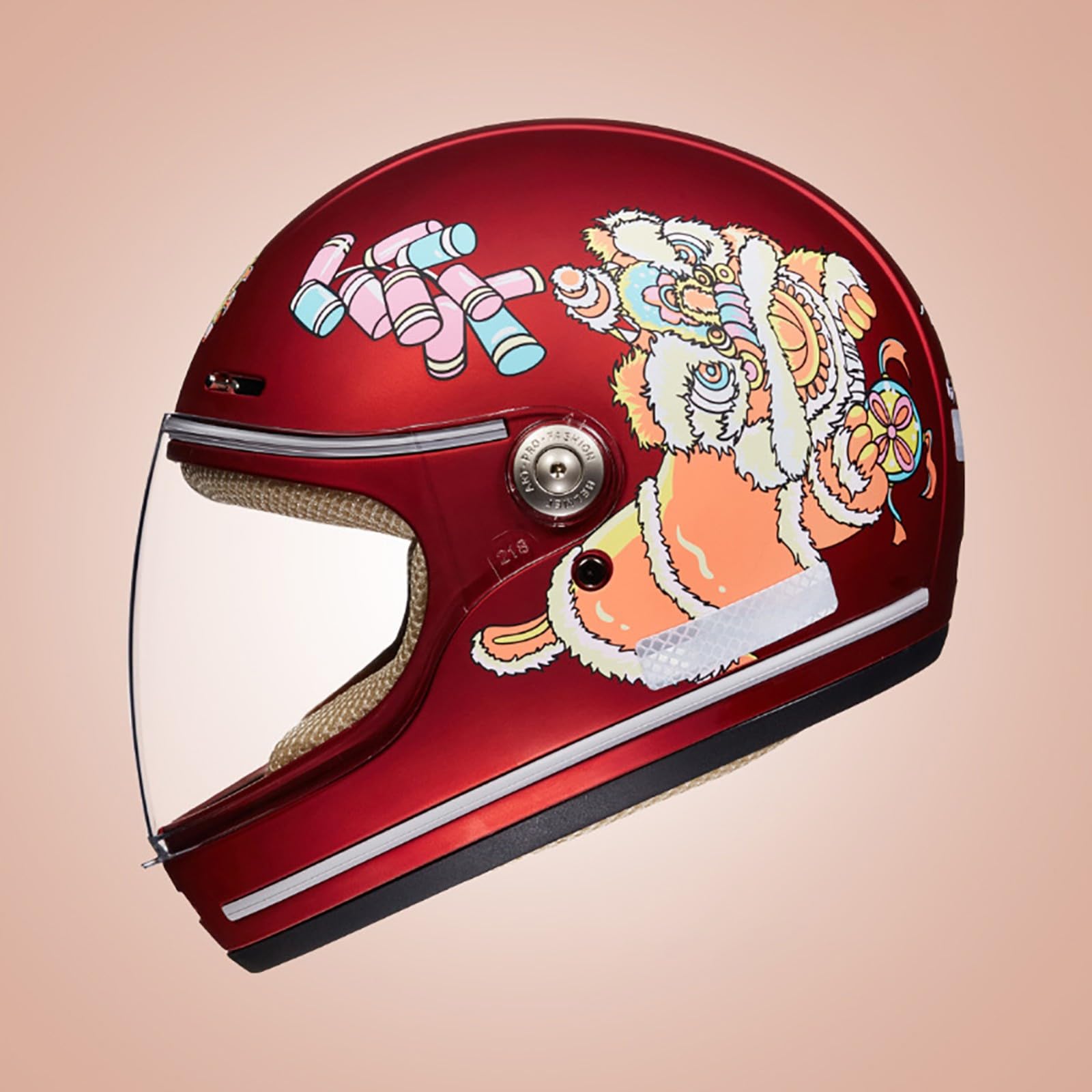 Kinder-Motorradhelme mit Visier, Integralhelme, Sicherheits-Crashhelm, Kinder-Motorradhelme für Mädchen und Jungen E,46-52CM von BENSIMPB