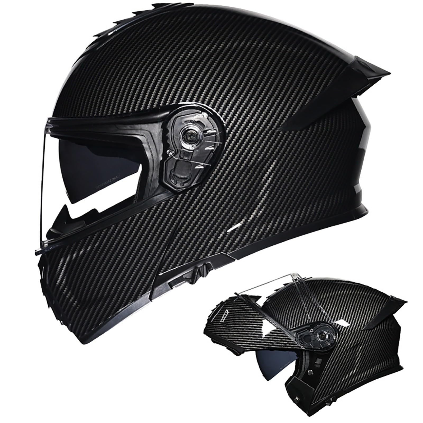 Klapphelme Für Motorräder, Modulare Helme, DOT/ECE-Zertifizierter Integralhelm, Rollerhelm, Sturzhelm, Doppeltes Antibeschlagvisier, Ideal Für Männer Und Frauen E,M=55-56CM von BENSIMPB