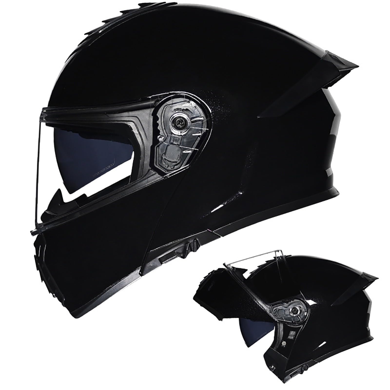 Klapphelme Für Motorräder, Modulare Helme, DOT/ECE-Zertifizierter Integralhelm, Rollerhelm, Sturzhelm, Doppeltes Antibeschlagvisier, Ideal Für Männer Und Frauen F,L=57-58CM von BENSIMPB