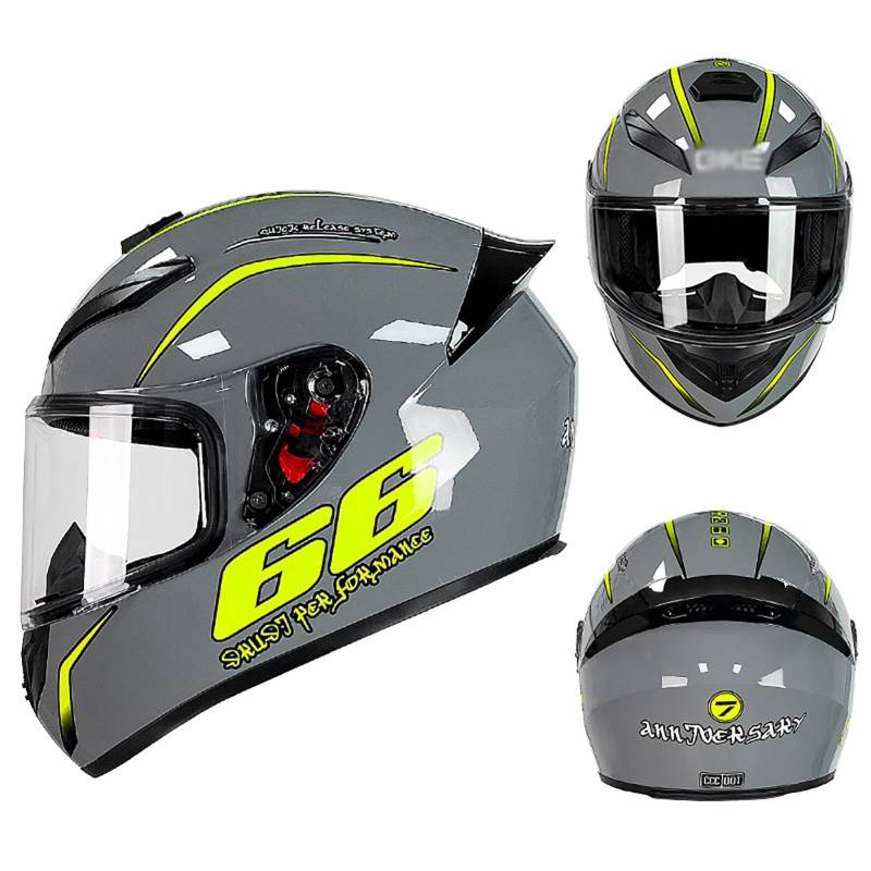 Klapphelme Modularer Helm Integralhelm Motorradhelm Mit Sonnenblende Motorrad Mopedhelm ECE Genehmigt Für Erwachsene Damen Herren C,L=59-60CM von BENSIMPB