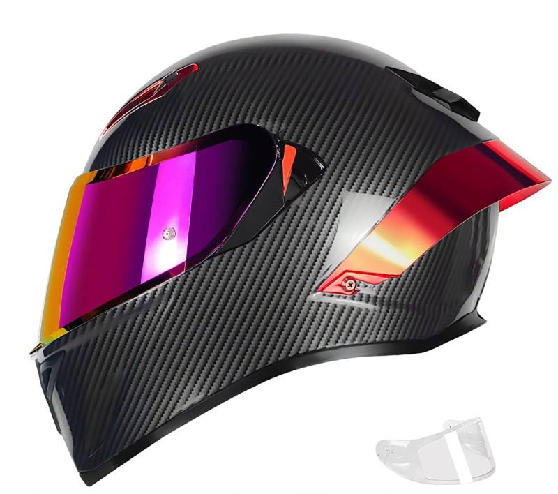 Motorradhelm, Integralhelme, Modularer Motorradhelm, Doppel-Antibeschlag-Visierhelm, ECE-Zulassung, Für Erwachsene Männer Frauen D,XXL=63-64CM von BENSIMPB