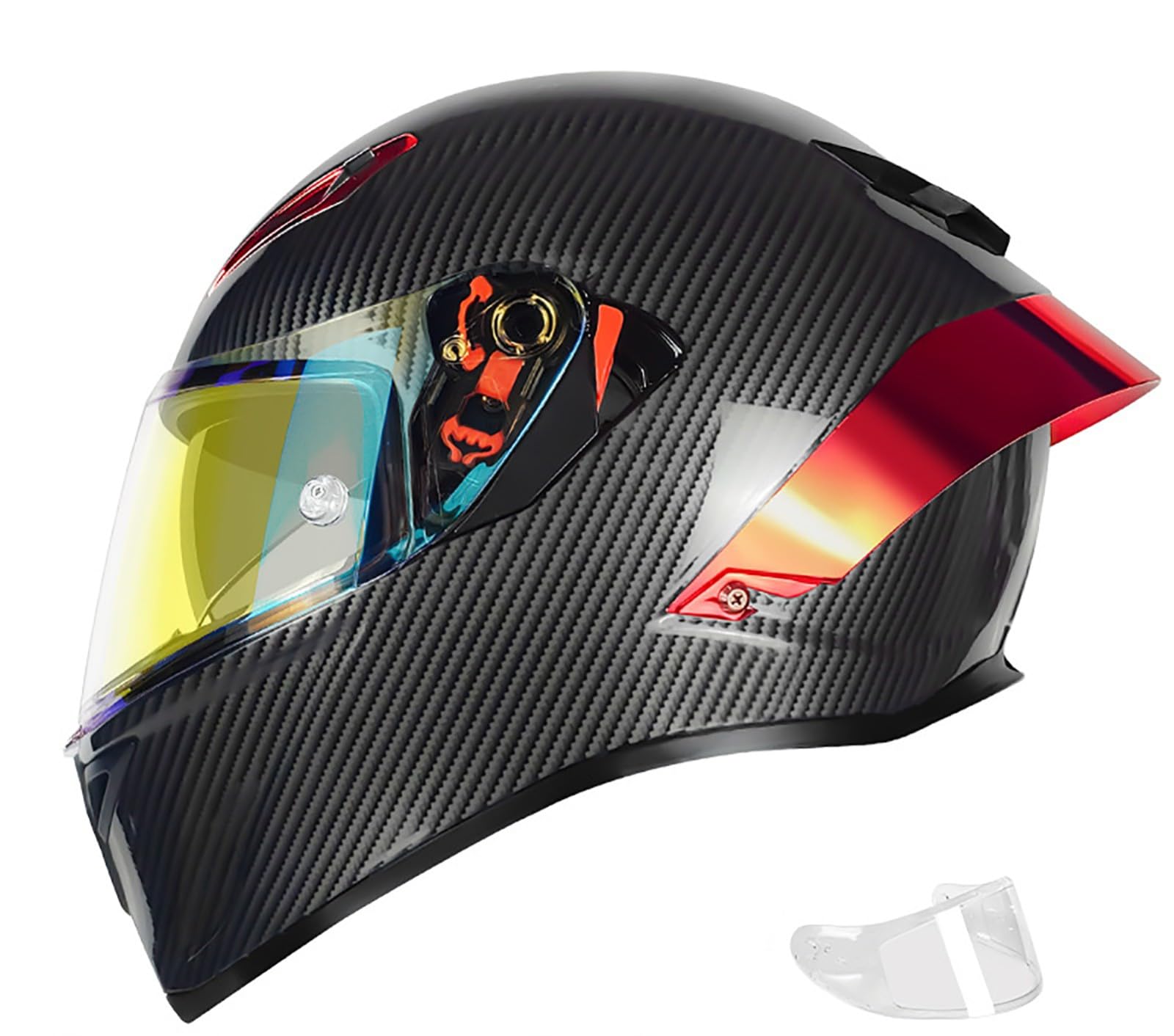 Motorradhelm, Integralhelme, Modularer Motorradhelm, Doppel-Antibeschlag-Visierhelm, ECE-Zulassung, Für Erwachsene Männer Frauen F,L=59-60CM von BENSIMPB