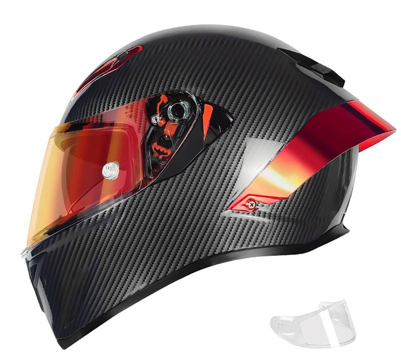 Motorradhelm, hochklappbarer Integralhelm, mit doppeltem Antibeschlagvisier, DOT/ECE-Zertifiziert, für Erwachsene, Männer und Frauen A,L=59-60CM von BENSIMPB