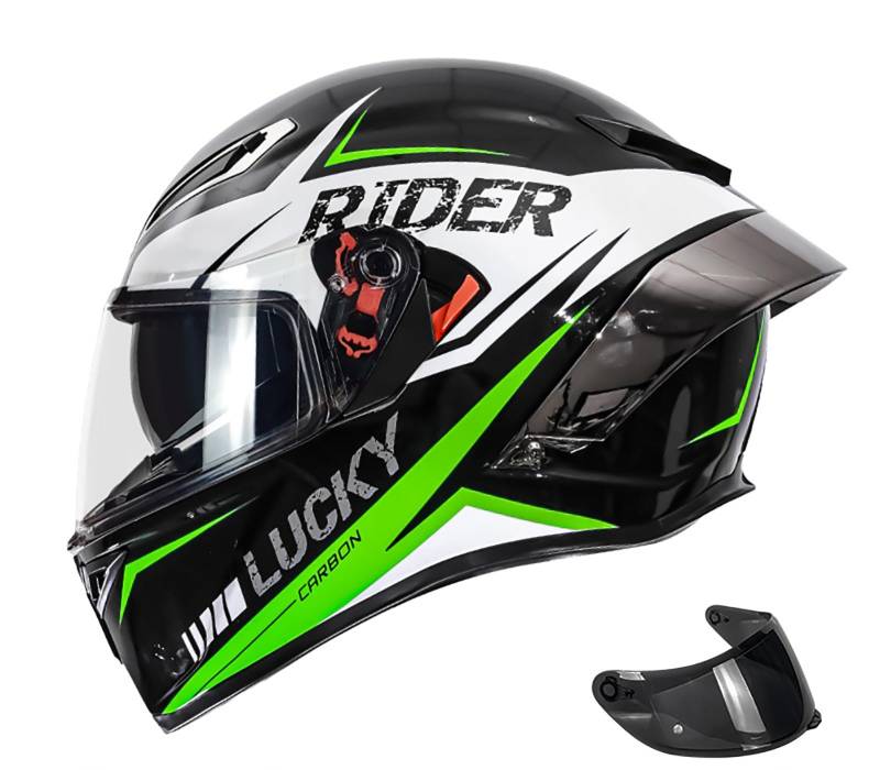 Motorradhelm Klapphelm Doppellinsenhelm Abnehmbares Innenfutter Modularhelme ECE-Geprüft Straßenhelm Mit Verstellbarer Schnellverschlussschnalle D,M=57-58CM von BENSIMPB