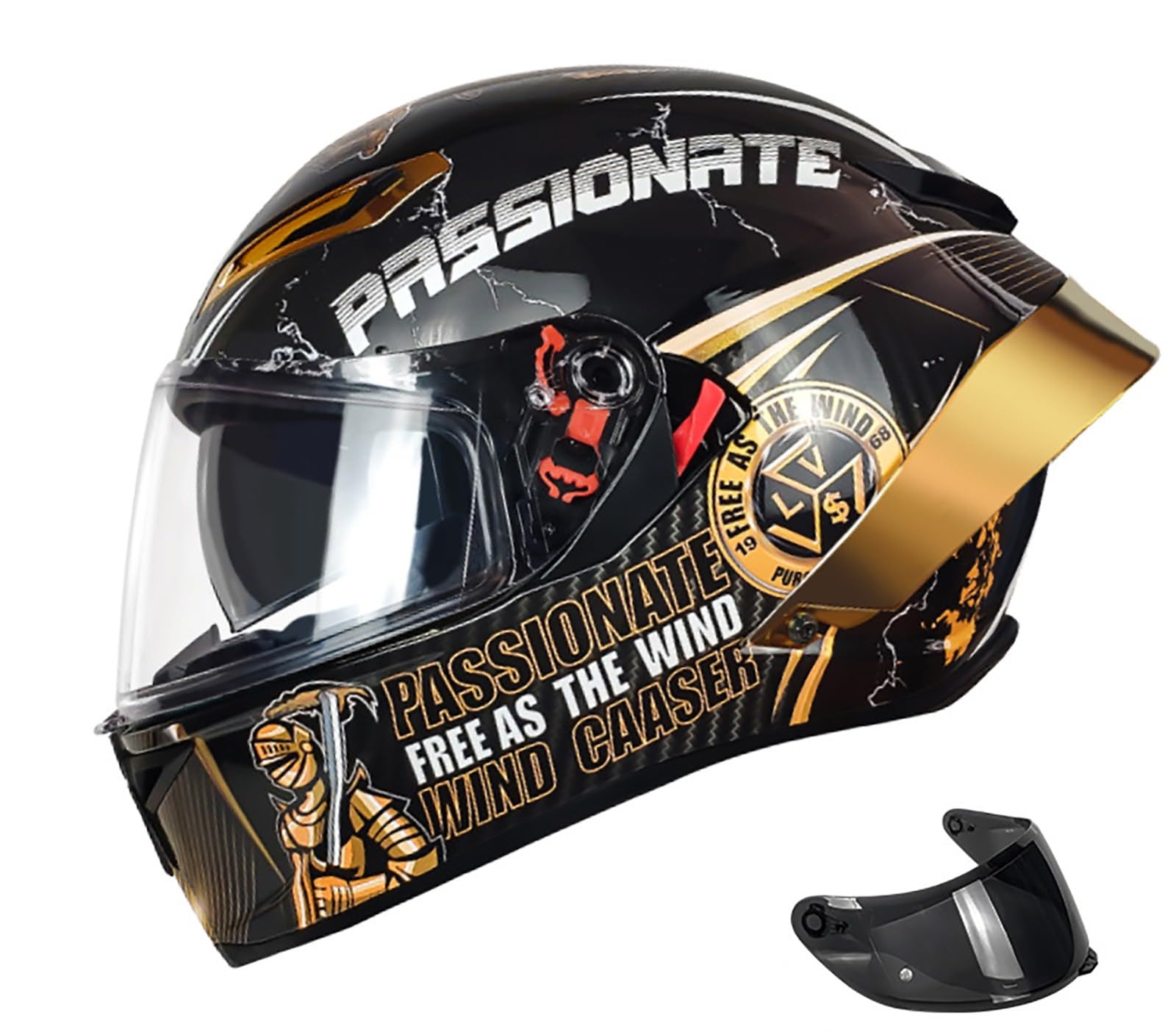 Motorradhelm Klapphelm Doppellinsenhelm Abnehmbares Innenfutter Modularhelme ECE-Geprüft Straßenhelm Mit Verstellbarer Schnellverschlussschnalle H,L=59-60CM von BENSIMPB