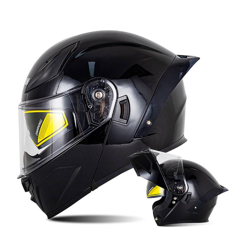 Motorradhelm Klapphelm Integralhelm ECE Zertifiziert, Robuster Motorrad Helm, Rollerhelm Sturzhelm Mit Doppelvisier, Damen Herren Erwachsene D,L=59-60CM von BENSIMPB