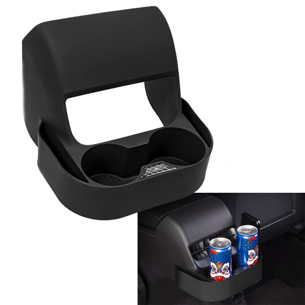 BENSOI Getränkehalter für die hintere Konsole des Autos für Tesla Model 3 Model Y 2017-2023, Tesla Rear Seat Storage Phone Organizer Box Getränkeflaschenhalter von WEISI