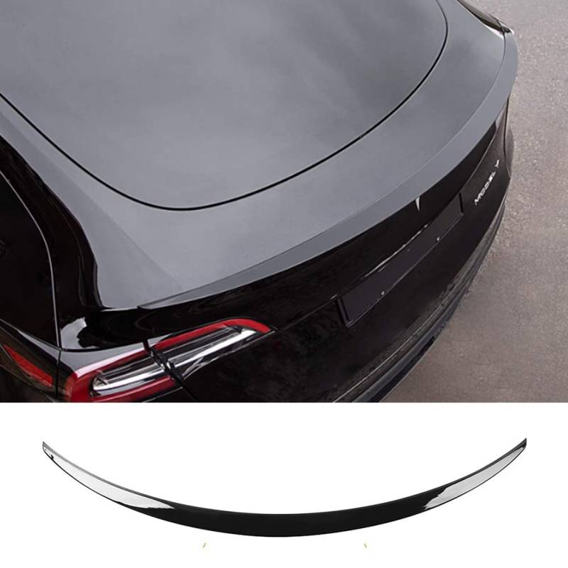 Premium ABS Material Auto Heckspoiler Spoiler für Tesla Model Y 2020 2021 2022 2023, Autos Heckspoiler Flügel Auto Sport Styling Kits, 3M Kleber,ABS Black von BENSOI