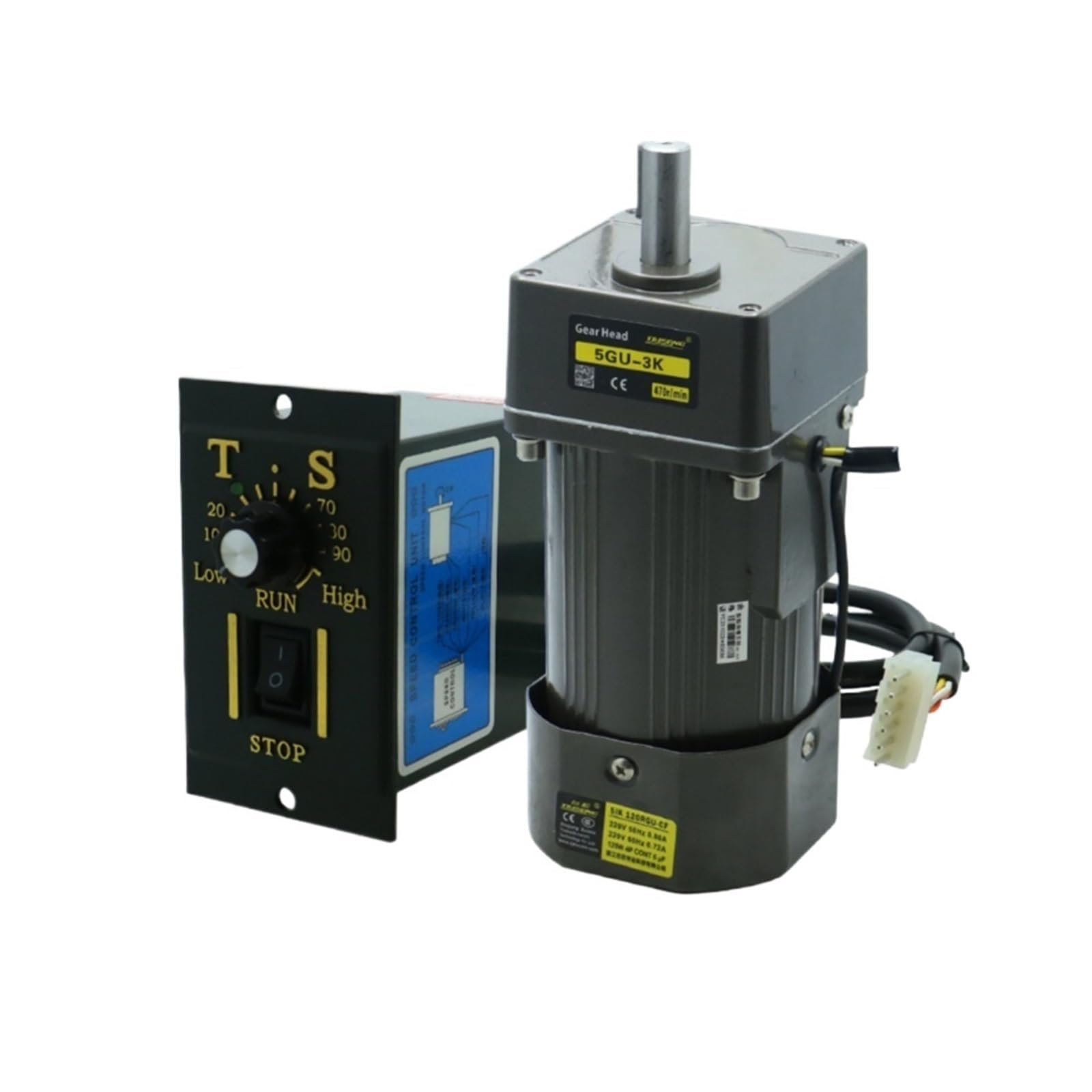 120 W Mikro-Wechselstrom-Getriebe-Induktionsmotor, 110 V, 220 V, 50 Hz, 60 Hz, einphasiger Grovernor-Motor mit Drehzahl von 5 U/min bis 1350 U/min(110v,0-14rpm) von BEOTTO