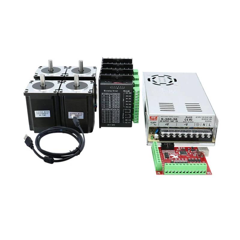 2,5 N / 3 Nm 3 A 23 57 x 100 mm / 112 mm Schrittmotor DM556P-Treiber + 350 W Netzteil-Controller-Karten-Debugger(4kit 57HS100) von BEOTTO