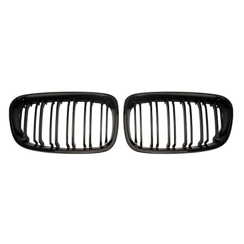 BEPHON Kohlefaser-Auto-Frontgrill Für 1er-Reihe F20 F21 2011-2014 Auto-Frontstoßstangen-Nierengrill, Renngrills, Ersatz-Doppellamellen-Gitter in Schwarz glänzend von BEPHON