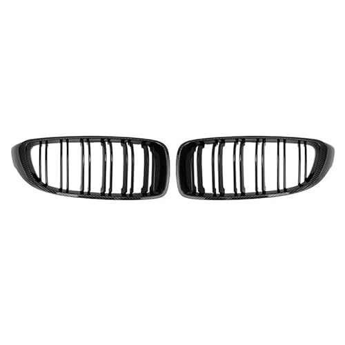 BEPHON Kohlefaser-Auto-Frontgrill Für 4er-Serie F32 F33 F36 M3 F80 M4 F82 2012-2018 Glänzend Schwarze Grills Gitter Auto Frontstoßstangengrill Renngrill(Carbon Fiber) von BEPHON