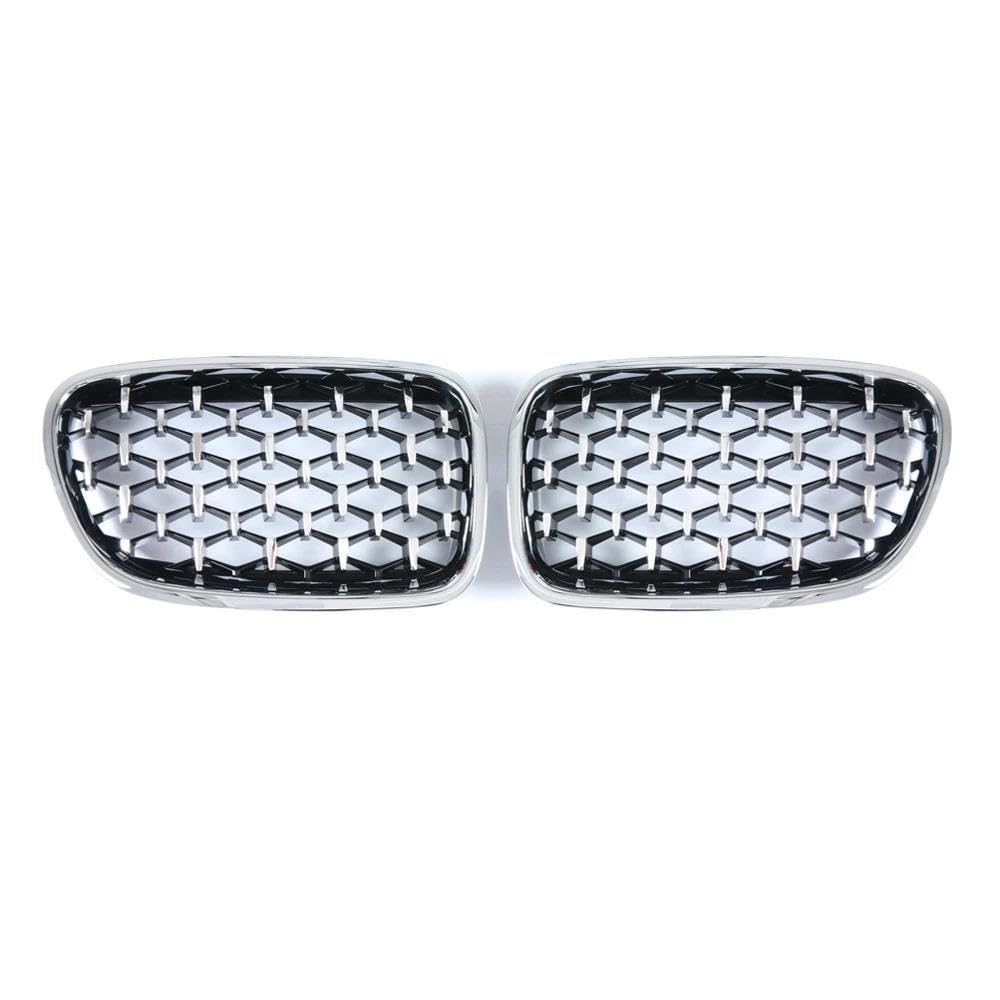 BEPHON Kohlefaser-Auto-Frontgrill Für 5 Series GT F07 528i 535i 550i 2009-2017 Frontstoßstange Nierengitter Grille Auto Styling Renngrills Autogrill(All Silver) von BEPHON