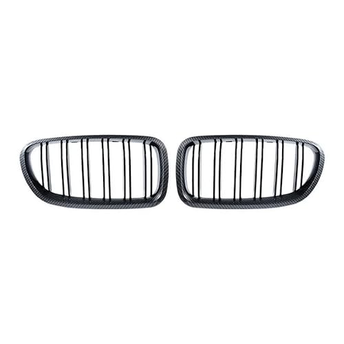 BEPHON Kohlefaser-Auto-Frontgrill Für 5er F10 F11 F18 520 523 525 520d 530d 540i 2010-2017 Grills Auto Kühlergrill Nieren Racing Grill Glanz Schwarz Gitter(Carbon Look) von BEPHON